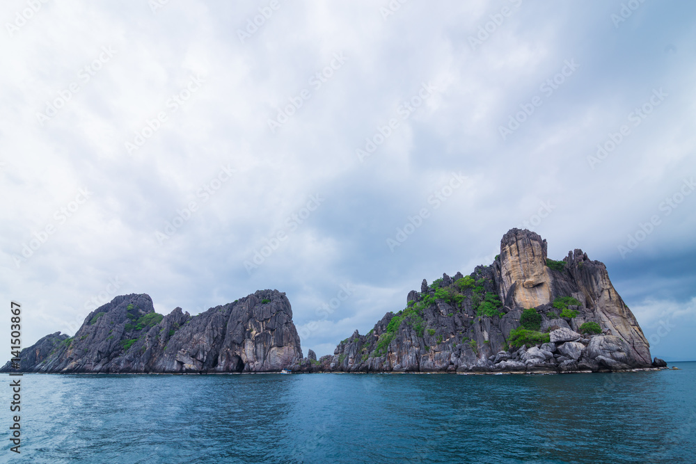 Rock island alone in Andaman sea