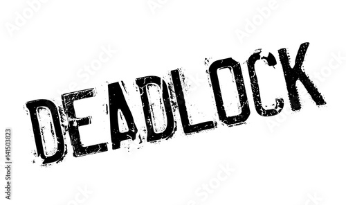 Deadlock rubber stamp. Grunge design with dust scratches. Effects can be easily removed for a clean, crisp look. Color is easily changed.
