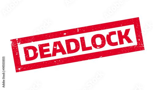 Deadlock rubber stamp. Grunge design with dust scratches. Effects can be easily removed for a clean, crisp look. Color is easily changed.