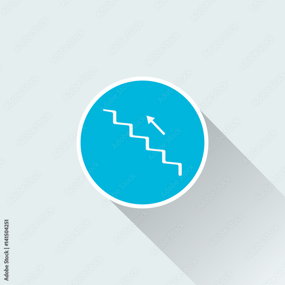 Stairs icon with long shadow Stairs icon with long shadow