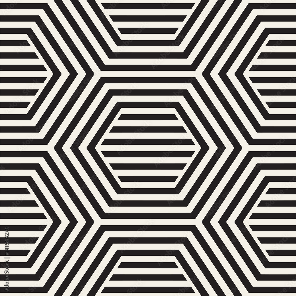 Vector Seamless Pattern. Repeating Lattice Abstract Background. Linear Grid From Striped Hexagonal Elements. Vector Seamless Pattern. Repeating Lattice Abstract Background. Linear Grid From Striped Hexagonal Elements.