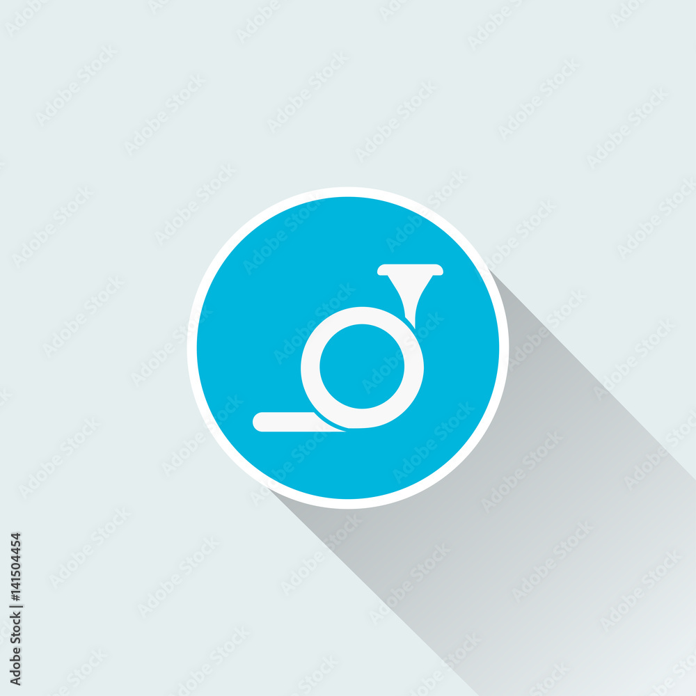 flat French horn icon flat French horn icon