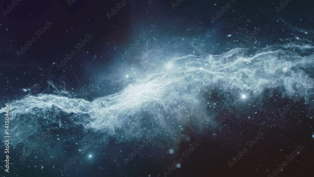 3D animation of space flight through space towards blue nebula; suitable for scientific presentations and sci-fi projects 3D animation of space flight through space towards blue nebula; suitable for scientific presentations and sci-fi projects