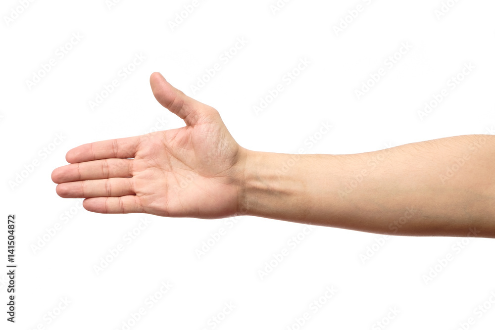 Man stretching hand to handshake isolated Man stretching hand to handshake isolated