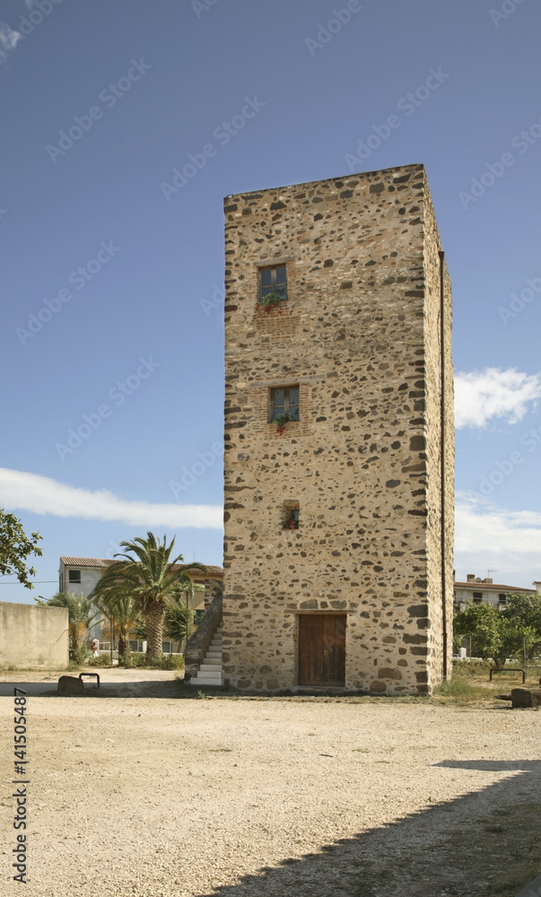 Tower of Abbey of St. Anthony in Orosei. Province of Nuoro. Sardinia island. Italy