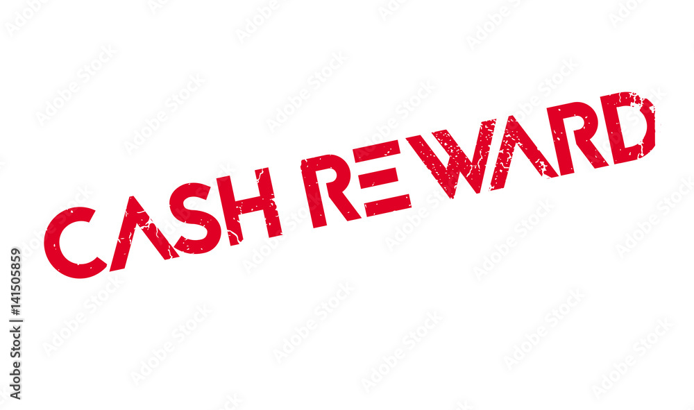 Cash Reward rubber stamp. Grunge design with dust scratches. Effects can be easily removed for a clean, crisp look. Color is easily changed.