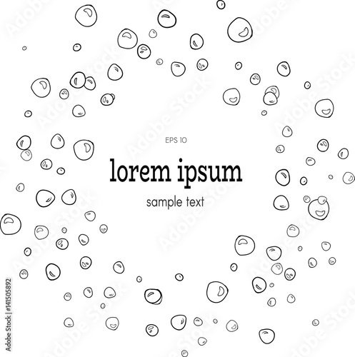 vector abstract background with contour of bubbles. decorative circle frame, card or invitation template. place for text