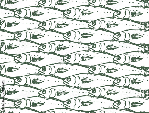 seamless rattern with fish contours photo