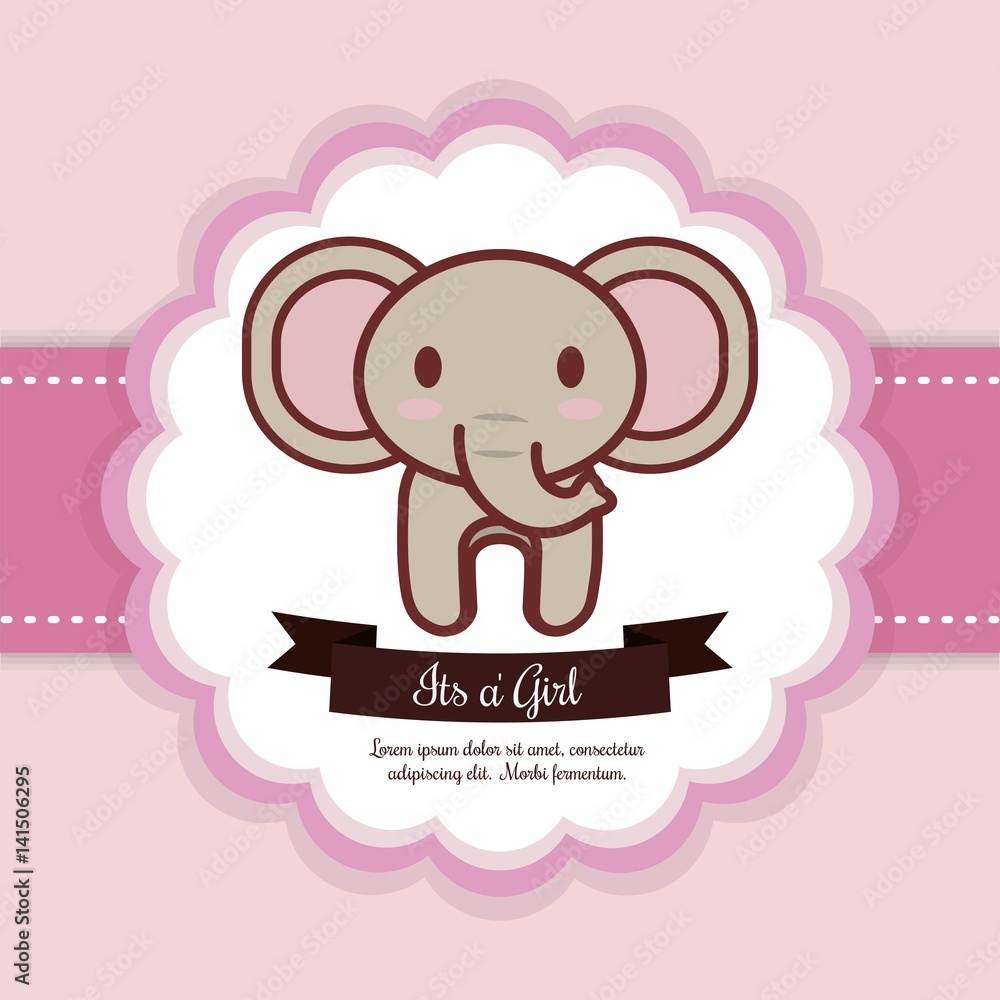 baby shower invitation with elephant icon. colorful design. vector illustration baby shower invitation with elephant icon. colorful design. vector illustration