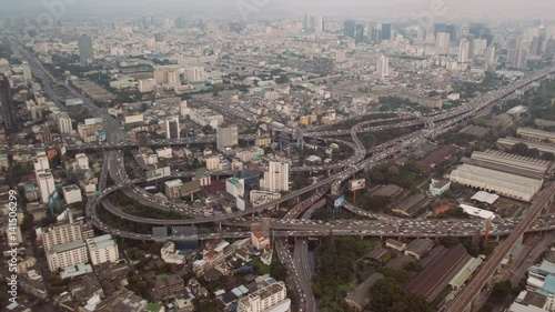 Wallpaper Mural Bangkok traffic aerial view Torontodigital.ca