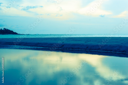 Sunset beach sea and sky | Beauty nature scene background