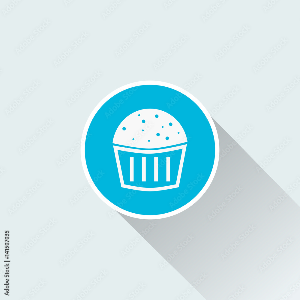 flat cake icon with long shadow