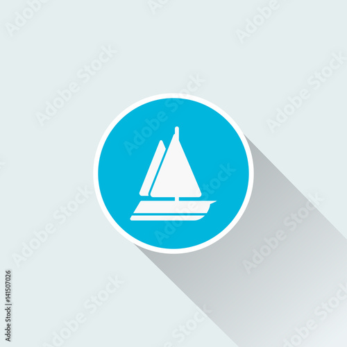 yacht icon with long shadow