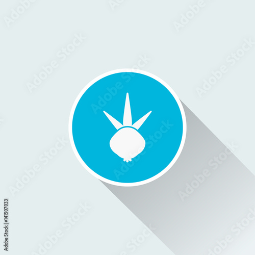 onion icon with long shadow