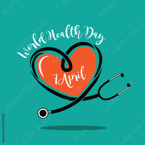 World Health Day stethoscope design. EPS 10 vector.