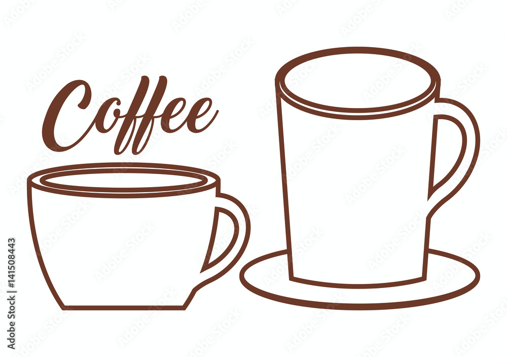 Obraz premium coffee drinks over white background. vector illustration