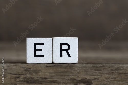Photography German word he, written in cubes