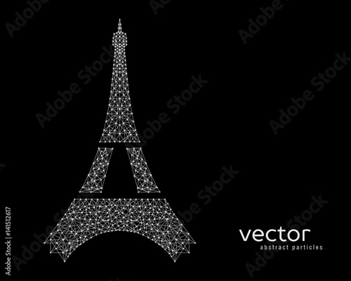 Abstract vector illustration of Eiffel Tower.