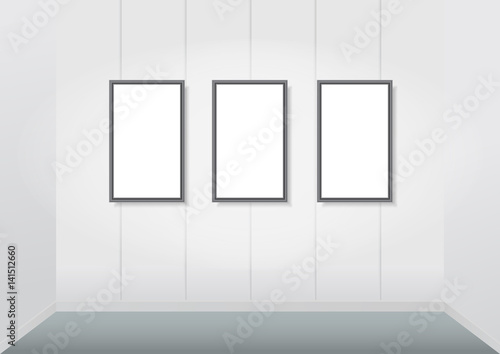 Picture frame on wall. vector