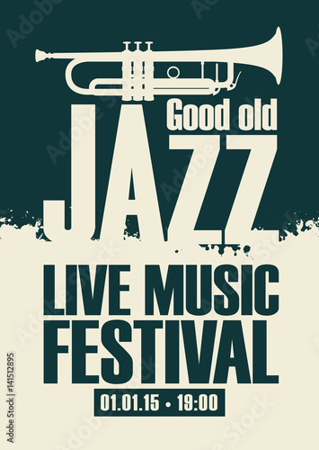 vector poster for the jazz festival live music with a trumpet