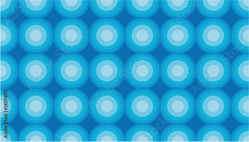 Blue Circle Retro Seamless Vector Pattern or Seamless Vector Background