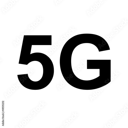 Schwarzes einfaches Symbol -  5G Verbindung - Empfang - Schnelles Internet