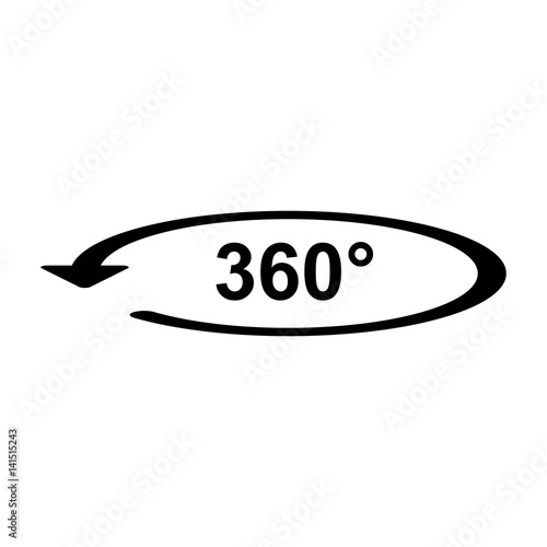 Schwarzes einfaches Symbol -  360 Grad