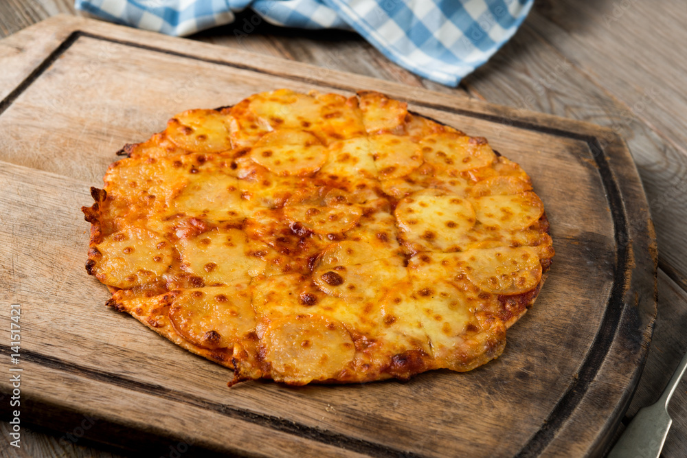 pepperoni pizza with rustic background pepperoni pizza with rustic background