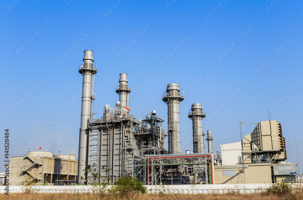 Gas turbine electric power plant with sunset
Gas turbine electric power plant with sunset