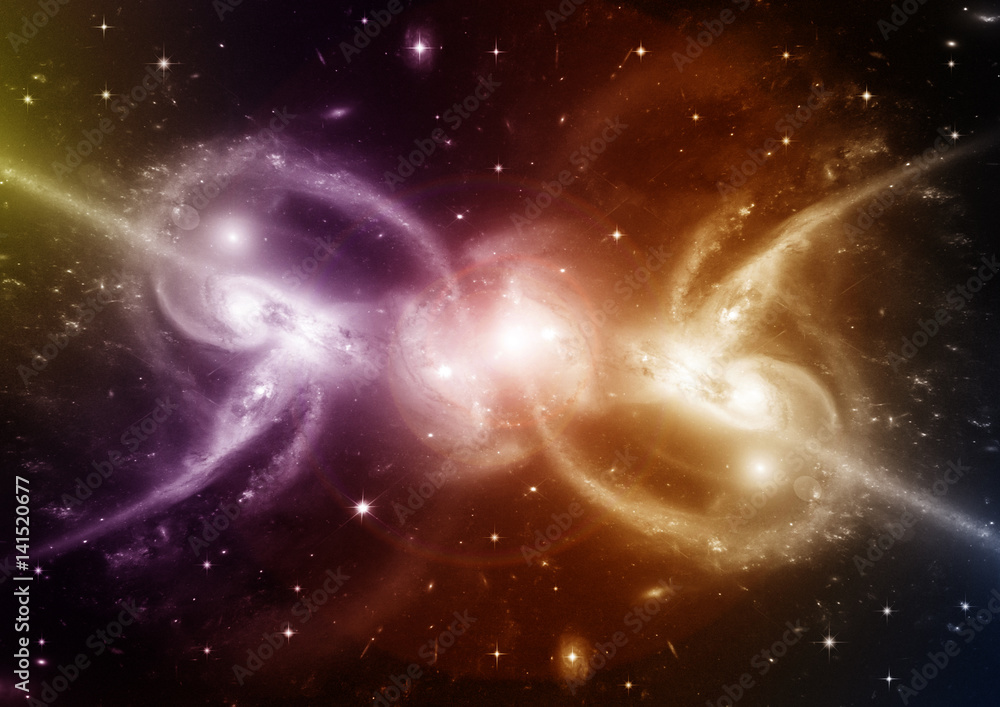 Stars, dust and gas nebula in a far galaxy Stars, dust and gas nebula in a far galaxy
