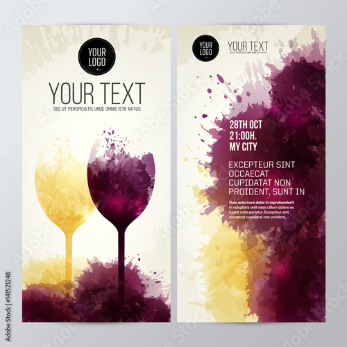 wine glasses with background stains