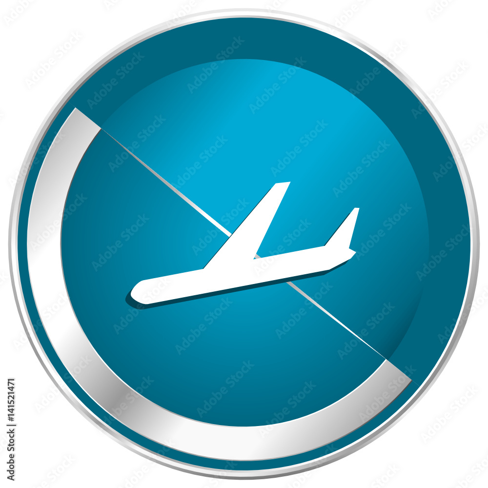 Plane blue vector icon.
