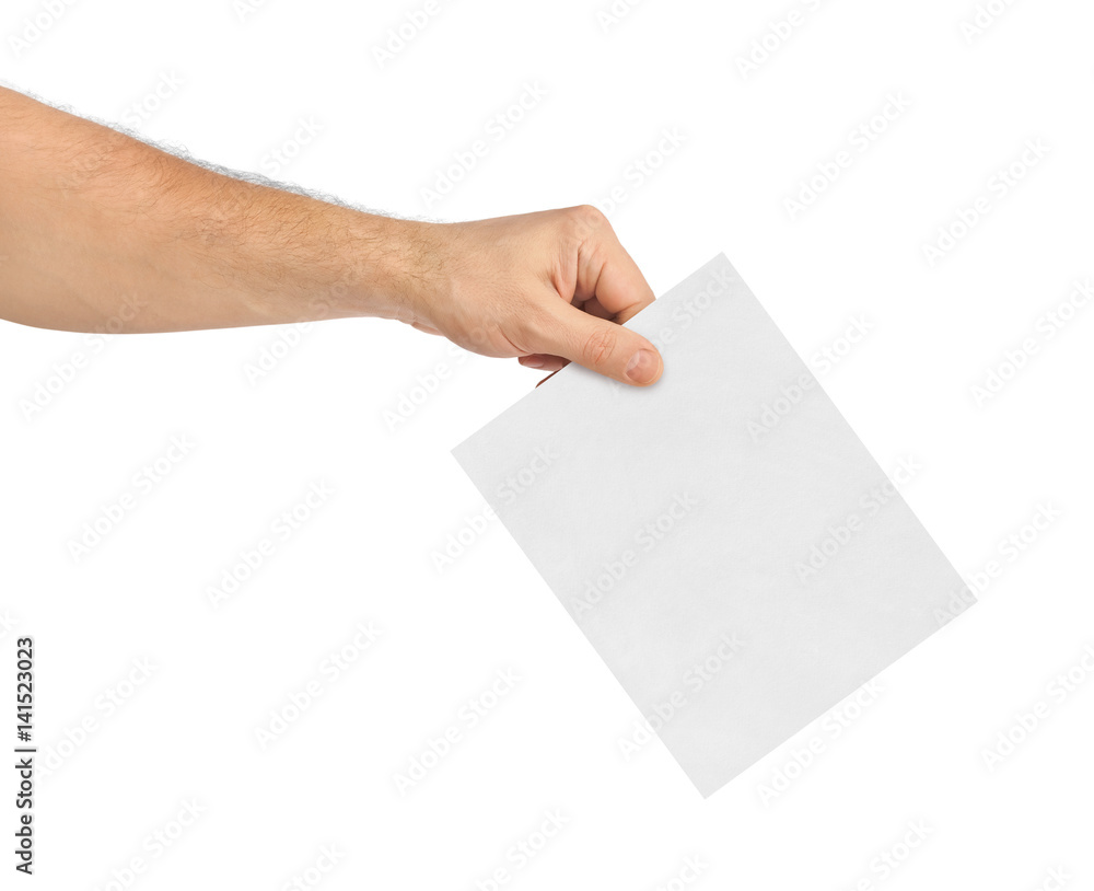 Hand with paper ballot
