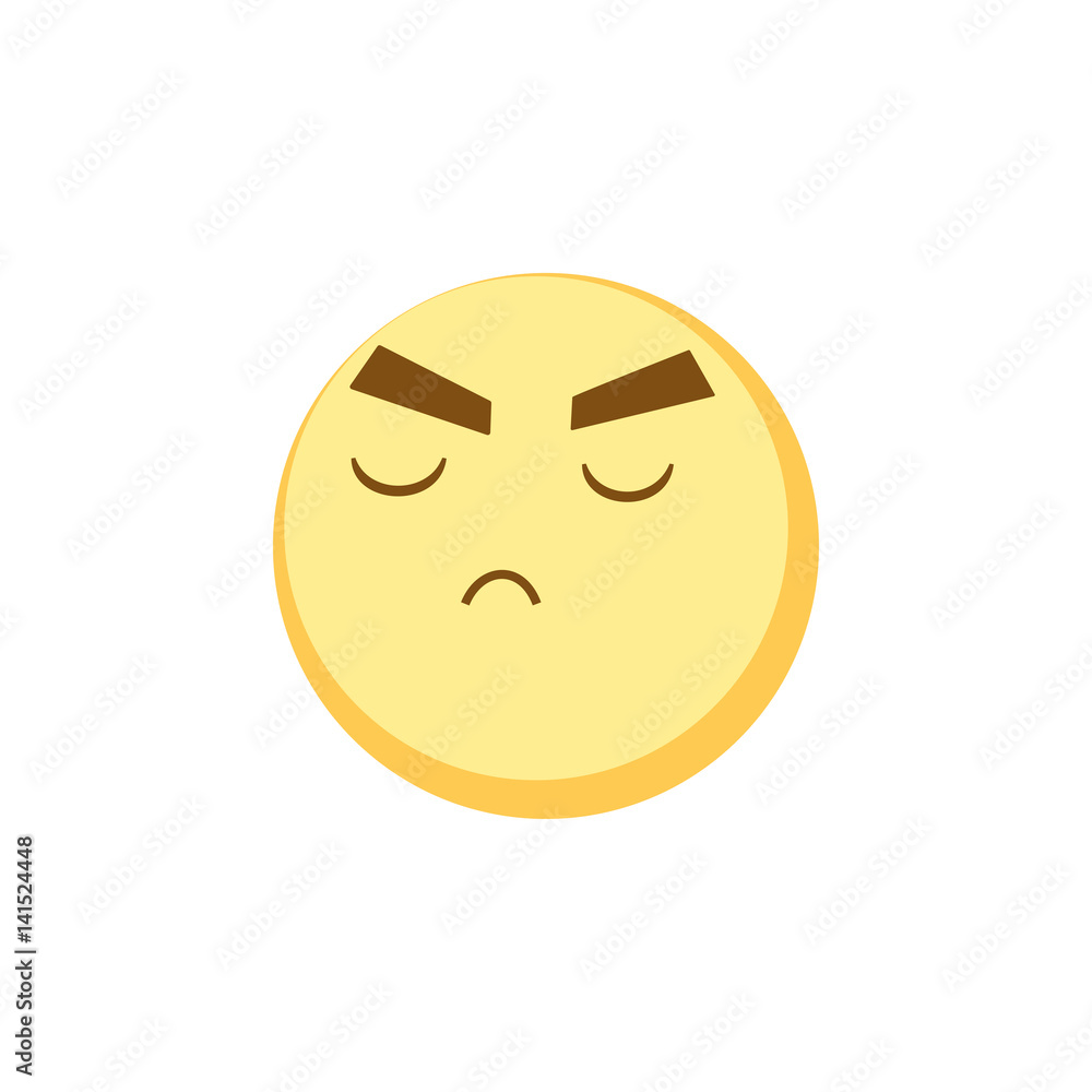 Fototapeta premium Yellow emoji icon for app game, ui or web design template. Vector emotion sign eps10