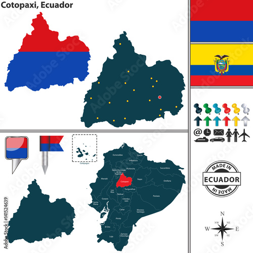 Map of Cotopaxi  Ecuador