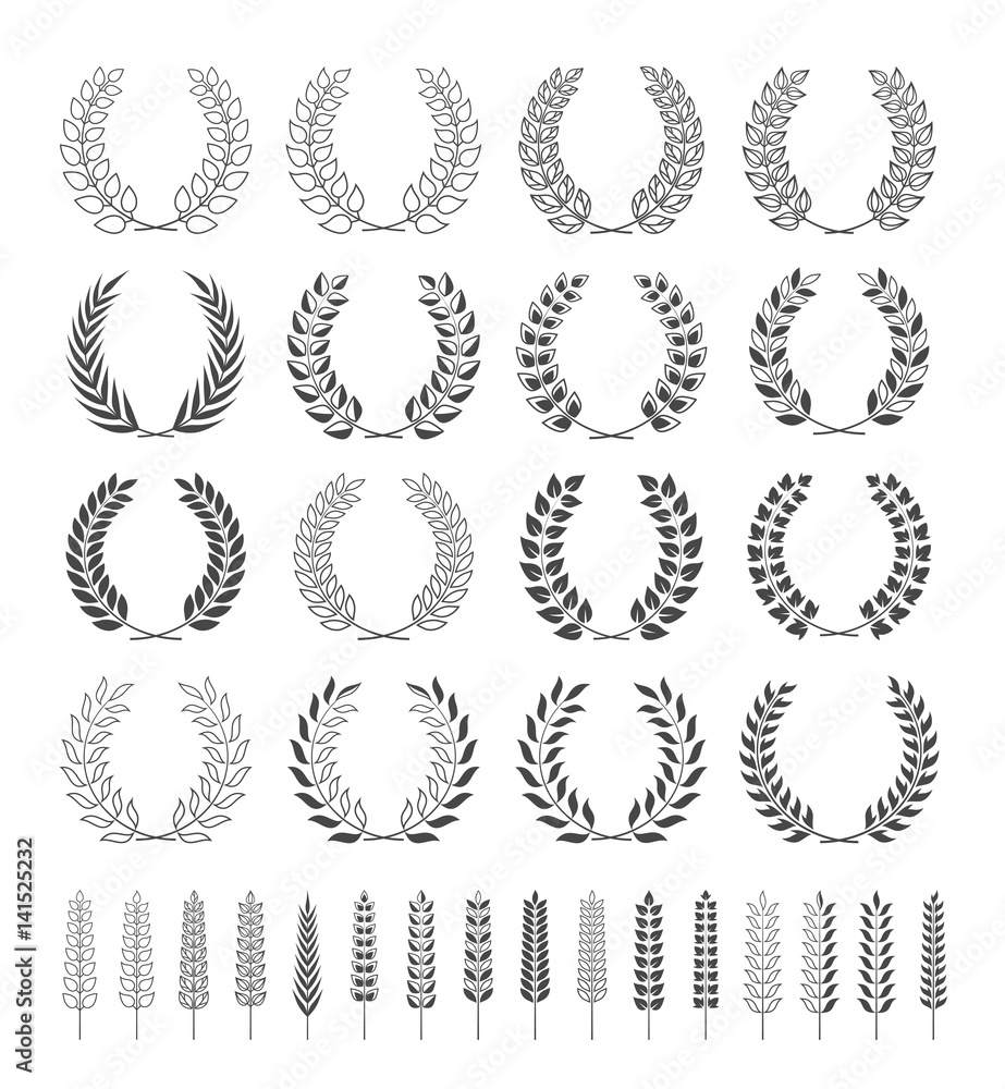 Wreaths vector icons Wreaths vector icons