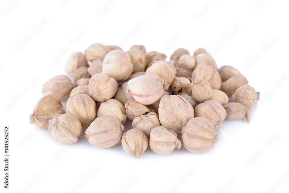 pile of dried cardamom seed on white background pile of dried cardamom seed on white background