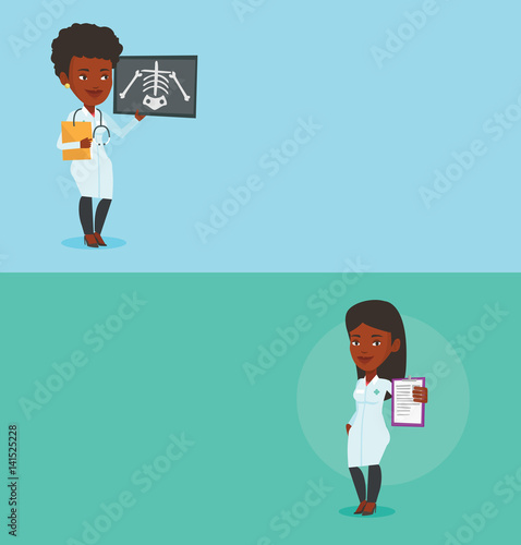 Two medical banners with space for text.