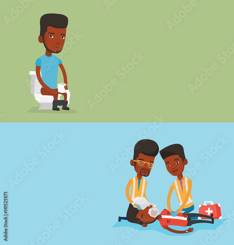 Two medical banners with space for text.