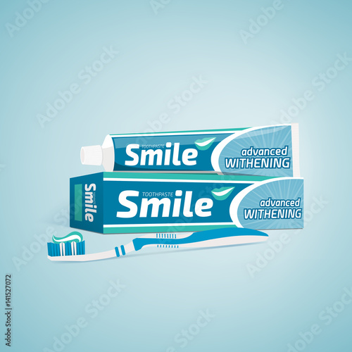 Toothpaste and toothbrush advertisement