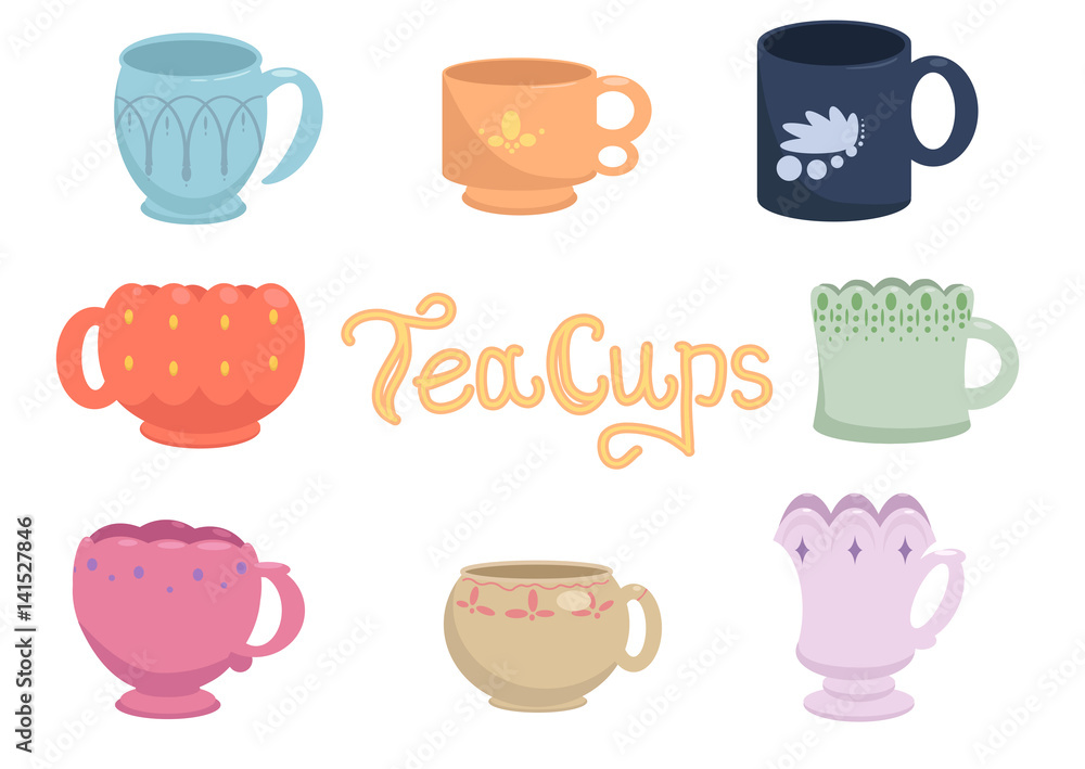 Tea cups vector pack Tea cups vector pack