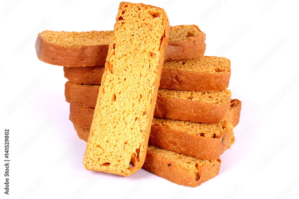 crispy rusk on white crispy rusk on white