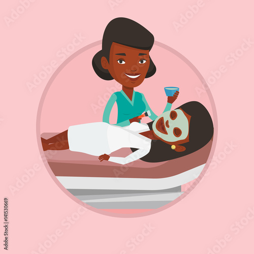 Woman in beauty salon during cosmetology procedure