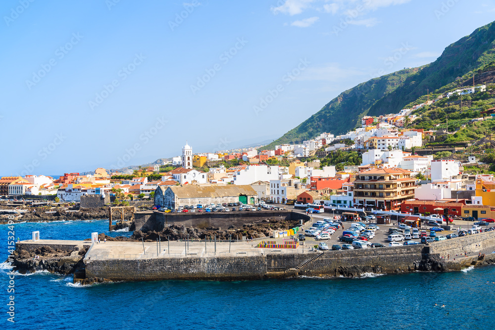 View of Garachico town on northern coast of Tenerife island, Spain