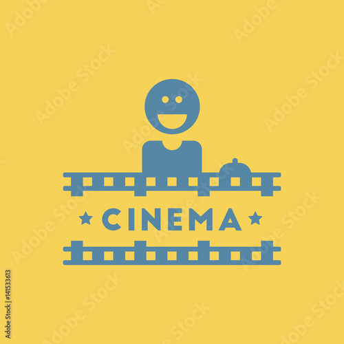 Cinema Ticket Office Vector illustration in flat style Seller sells tickets to cinema