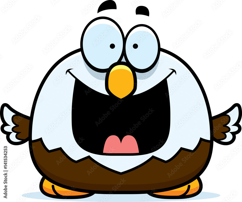 Fototapeta premium Happy Little Bald Eagle
