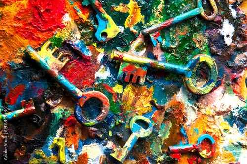 Wallpaper Mural Keys on colorful abstract background Torontodigital.ca