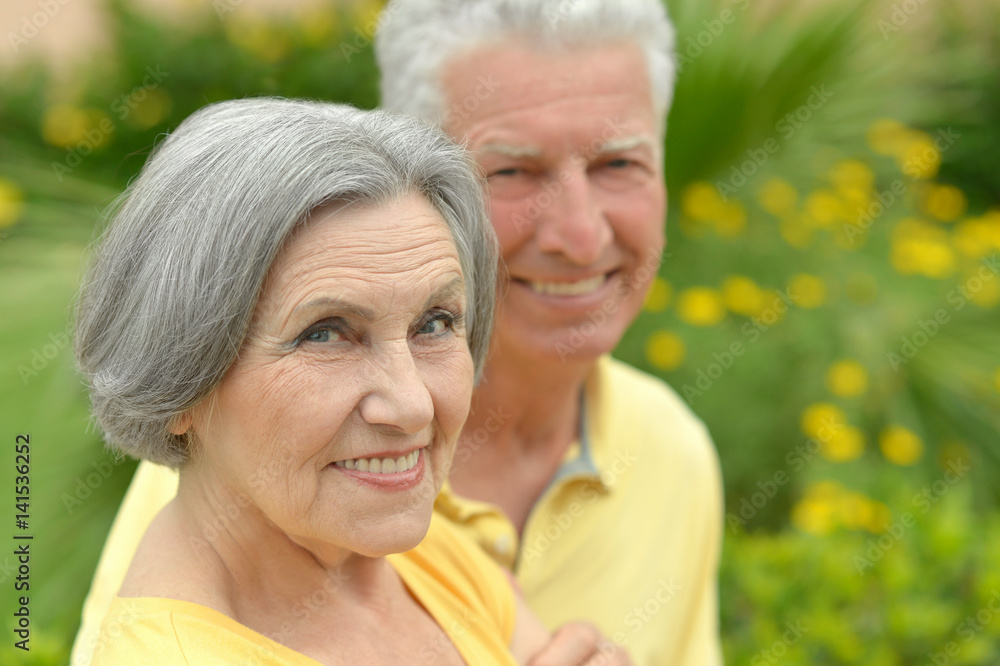 Happy elderly couple embracing Happy elderly couple embracing