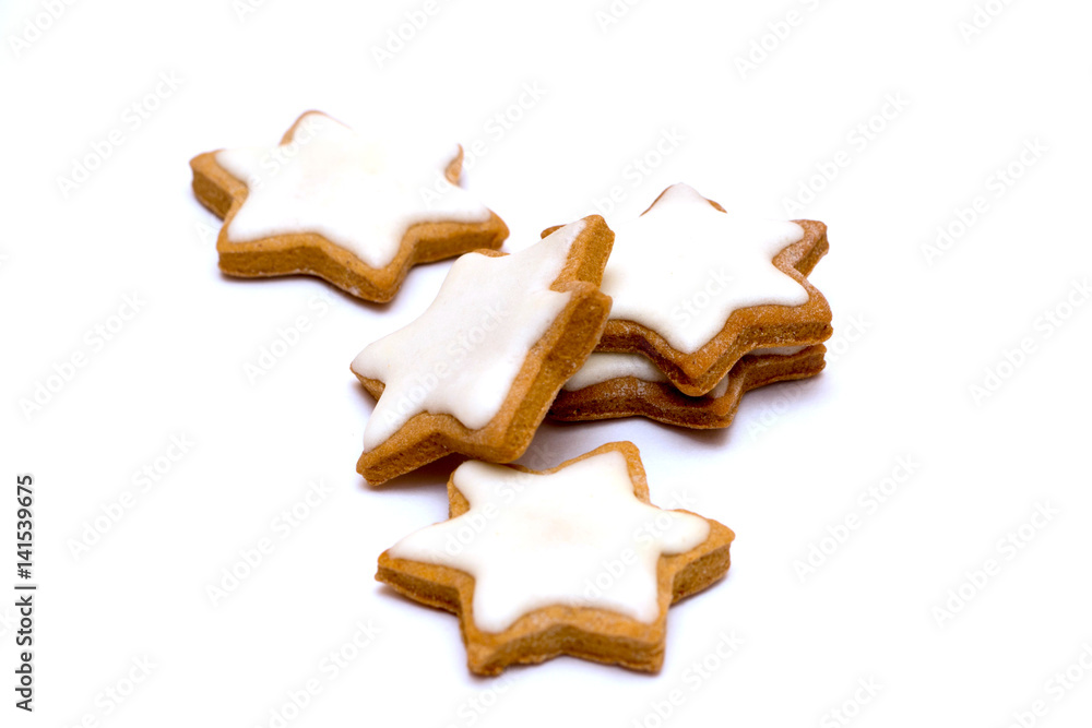 Cookies in the shape of a star on a white background
Cookies in the shape of a star on a white background