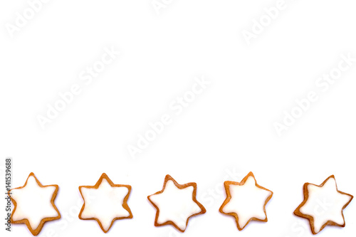   Cookies in the shape of a star on a white background